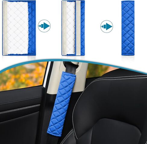 2Pcs Car Seat Belt Cover Pads, Shoulder Seatbelt Pads Cover, Safety Belt Strap Shoulder Pad for Adults and Children (Beige) in Saudi Arabia