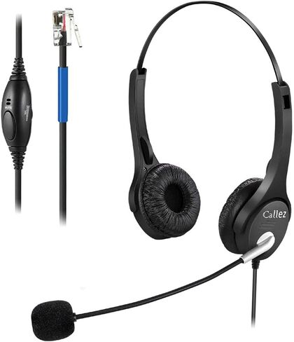 Phone Headset with Noise Cancelling Microphone & Mute Switch, Dual-Ear RJ9 Telephone Headsets Compatible with Cisco Phones 6851 6945 7841 7861 7942 7945 7961 7962 7965 8811 8841 8845 8851 8861 in Saudi Arabia