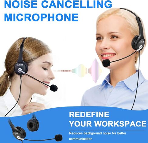 Phone Headset with Noise Cancelling Microphone & Mute Switch, Dual-Ear RJ9 Telephone Headsets Compatible with Cisco Phones 6851 6945 7841 7861 7942 7945 7961 7962 7965 8811 8841 8845 8851 8861 in Saudi Arabia