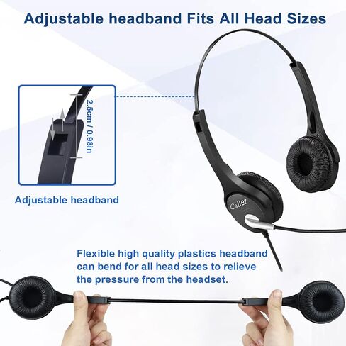 Phone Headset with Noise Cancelling Microphone & Mute Switch, Dual-Ear RJ9 Telephone Headsets Compatible with Cisco Phones 6851 6945 7841 7861 7942 7945 7961 7962 7965 8811 8841 8845 8851 8861 in Saudi Arabia