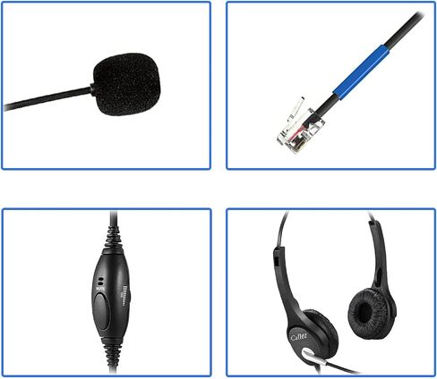 Phone Headset with Noise Cancelling Microphone & Mute Switch, Dual-Ear RJ9 Telephone Headsets Compatible with Cisco Phones 6851 6945 7841 7861 7942 7945 7961 7962 7965 8811 8841 8845 8851 8861 in Saudi Arabia