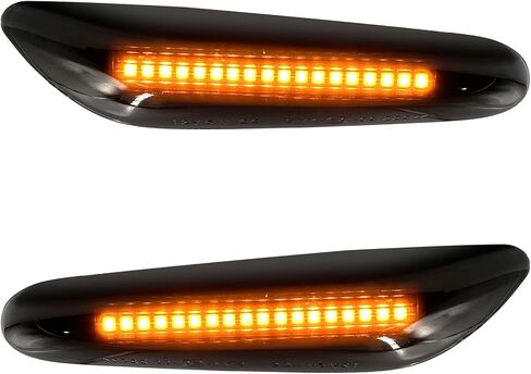 استبدال مصابيح إشارة الانعطاف الجانبية للدخان LED لسيارات BMW E46 E60 E82 E83 E88 E90 E91 E92 E93 X1 X3 325i 328i 335i 525i 528xi 530xi والمزيد - مجموعة مصابيح إشارة الانعطاف للسائق والركاب in Kuwait