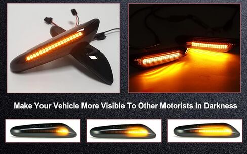 استبدال مصابيح إشارة الانعطاف الجانبية للدخان LED لسيارات BMW E46 E60 E82 E83 E88 E90 E91 E92 E93 X1 X3 325i 328i 335i 525i 528xi 530xi والمزيد - مجموعة مصابيح إشارة الانعطاف للسائق والركاب in Kuwait