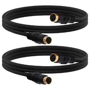 S-Video Cable 4 Pin Mini Din SVideo Male to Female Extension Cable,SVHS Lead Cord Male Connector for HDTV VCR DVD Projector Camera Camcorders -1.8M-2Pcs(Female)