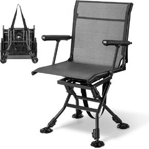 Swivel Hunting Chairs for Blinds Hunting Blind Chair 360 Degree Silent Swivel Camping Chair Portable Hunting Seat Height Adjustable Foldable with Armrest