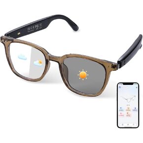 AI Smart Glasses for Men & Women, AI-Powered By Live Recording/Simultaneous Interpretation/Real-Time Translation, Noise Reduction, Translation Glasses with Photochromic Lenses, Support 110+ Languages