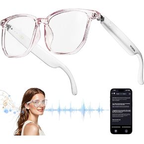 Smart Glasses with AI,Translation Glasses with 150+ Languages & Accents Real Time Translation,Smart Glasses for Men&Woman,Multifunctional Bluetooth Glasses for Men (White)