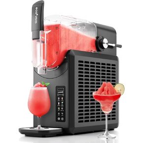 Ecoviva Slushie Machine 88 oz Color-Screen Slushy Machine, Professional Frozen Drink Maker, Flashfreezing Technology, No Ice Needed, 5 Preset Settings, Margarita, Cocktails, Milk Shake, Frappé, Black
