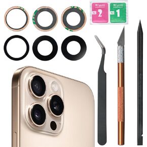 16 Pro Back Rear Camera Lens Glass Replacement for iPhone 16 Pro,16 Pro Max Camera Glass Replacement Kits for iPhone 16 Pro Max with Pre-Installed Adhesive and Repairing Toolkits
