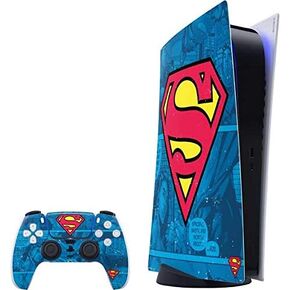 Skinit Decal Gaming Skin Compatible with PS5 Digital Edition Bundle - Officially Licensed Superman 2025 Superman & Krypto Watch The Earth Design