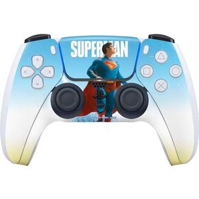 Skinit Decal Gaming Skin Compatible with PS5 Controller - Officially Licensed Superman 2025 Superman & Krypto Watch The Earth Design