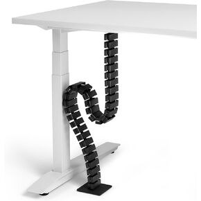VALU Cable Management Spine – 49 Inch Cable Organizer for Standing & Fixed Desks – Sturdy & Flexible with Magnetic Link – Cord Management System Under Desk with Steel Base & Non-Slip Pads