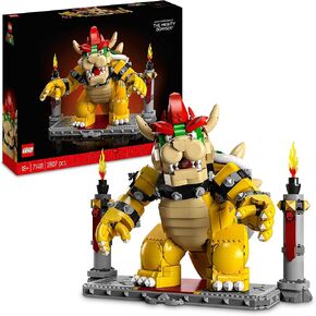 Lego 71411 Super Mario The Bowser Bowser القوي ، مجموعة طراز بناء الكبار ، شخصية ثلاثية الأبعاد قابلة للتحصيل مع قاعدة المعركة ، وأفكار هدايا الأدوات للرجال والنساء