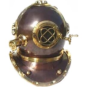 Full Size Antique Reproduction U.S. Navy Mark V Brass Diving Helmet