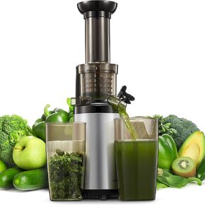 Masticating Juicer Machines, Reemix Cold Press juicer Machine | Compact & Small Size, Juice Extractor, Nutrient and Vitamin Dense, BPA-Free Tritan, Easy to Clean (Silver) in Saudi Arabia
