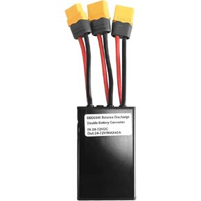 موصل البطارية المزدوج JOJOCY 20V-72V ، محول الوحدة الموازية للدراجة الإلكترونية ، تصميم منفذ XT60 لمفتاح تبديل حزمة البطارية المزدوج ، يزيد من سعة البطاريتين (40A)
