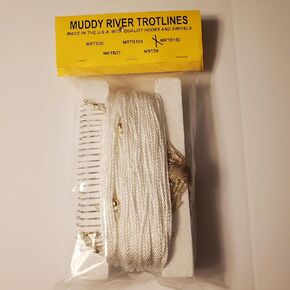 موحلة نهر تروت الخطوط. Ultimate Catfishing Gear: يتضمن Trotline التلاشي الرئيسي المسبق مع الدورات وخطوط القائد والخطافات. MRTB150 ، الأبيض
