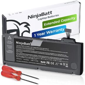 NinjaBatt Battery A1278 A1322 for Apple MacBook Pro 13" [Mid 2012 2010 2009 Early 2011 Late 2011] - Long Lasting [63.5Wh/10.95v]