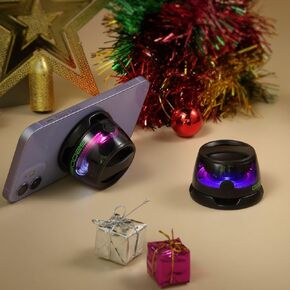Magnetic Bluetooth Speaker - 2 pcs G200 Magnetic Speakers, Mini Speaker Bluetooth Wireless with Phone Stand, RGB Light, 7H Playtime, Mini Speakers for Camping & Home, Gifts for Teens