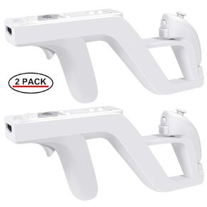 لعبة eurobird اطلاق النار wii u zapper gun grip-satable for nintendo wii nunchuk wireless remote controller (مجموعة سوداء من 2) و Nintendo Hunting Puns for Wii Associory