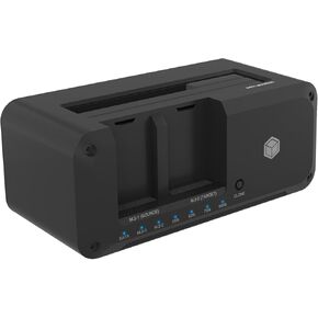 ICY BOX M.2 NVMe & SATA SSD/HDD Docking Station, USB-C 10Gbps (USB 3.2 Gen2) Cloner&Reader, TripleBay Standalone Drive Dock for 2.5"/3.5" SSD&HDD Hard Drives, Offline Cloning, Tool-Free