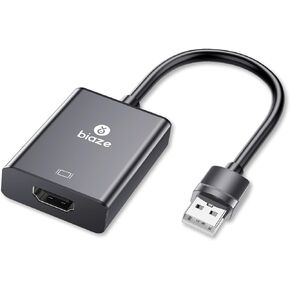 USB to HDMI Adapter, 4K@60Hz HDR for Laptop/PC/TV/Monitor/Projector, Plug and Play, HD Audio Video Transfer, Compatible with Windows/Mac/PS5/Xbox(USB to HDMI Adapter)