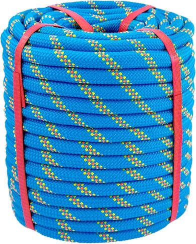 Arborist Rigging Rope 1/2 Inch x 150 Ft, Heavy Duty Bull Rope for Tree Pulling, Felling & Climbing - High Strength Polyester Static Line, Blue in Saudi Arabia