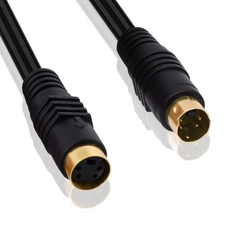 S-Video Cable 4 Pin Mini Din SVideo Male to Female Extension Cable,SVHS Lead Cord Male Connector for HDTV VCR DVD Projector Camera Camcorders -1.8M-2Pcs(Female) in Saudi Arabia
