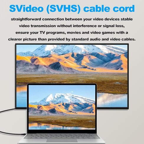 S-Video Cable 4 Pin Mini Din SVideo Male to Female Extension Cable,SVHS Lead Cord Male Connector for HDTV VCR DVD Projector Camera Camcorders -1.8M-2Pcs(Female) in Saudi Arabia