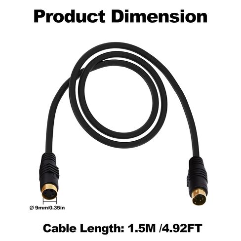 S-Video Cable 4 Pin Mini Din SVideo Male to Female Extension Cable,SVHS Lead Cord Male Connector for HDTV VCR DVD Projector Camera Camcorders -1.8M-2Pcs(Female) in Saudi Arabia