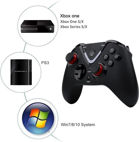ROTOMOON Wireless Game Controller with LED Lighting Compatible with Xbox One S/X, Xbox Series S/X Gaming Gamepad, Remote Joypad with 2.4G Wireless Adapter, Rechargeable Battery in Saudi Arabia