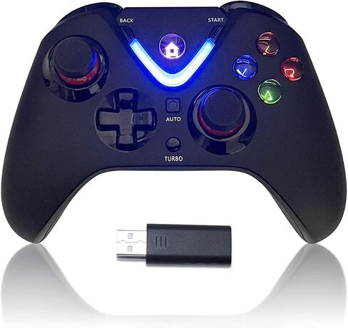 ROTOMOON Wireless Game Controller with LED Lighting Compatible with Xbox One S/X, Xbox Series S/X Gaming Gamepad, Remote Joypad with 2.4G Wireless Adapter, Rechargeable Battery in Saudi Arabia