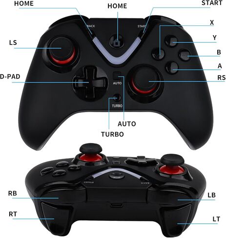 ROTOMOON Wireless Game Controller with LED Lighting Compatible with Xbox One S/X, Xbox Series S/X Gaming Gamepad, Remote Joypad with 2.4G Wireless Adapter, Rechargeable Battery in Saudi Arabia