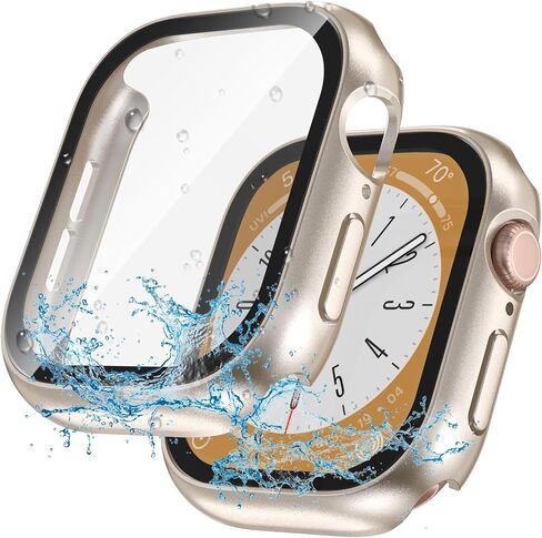 2 in 1 Waterproof Case for Apple Watch Screen Protector 40mm Series 4 5 6 SE/SE 2nd Gen Accessories Built-in Tempered Glass Film Face Protective & PC Bumper Cover Compatible iWatch 40mm in Saudi Arabia