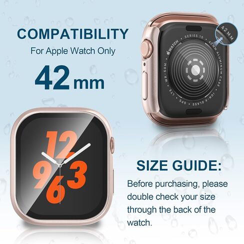 2 في حالة مقاومة للماء لـ Apple Watch Screen Protector 40mm Series 4 5 6 SE/SE 2nd Gen Associory مدمجة في فيلم Glass Film Face و Copper Cover متوافقة in Kuwait