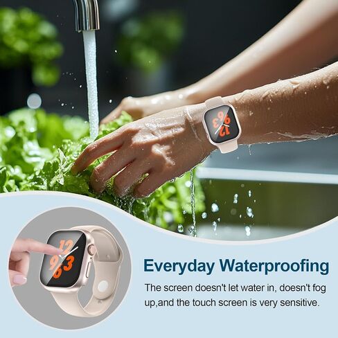 2 في حالة مقاومة للماء لـ Apple Watch Screen Protector 40mm Series 4 5 6 SE/SE 2nd Gen Associory مدمجة في فيلم Glass Film Face و Copper Cover متوافقة in Kuwait