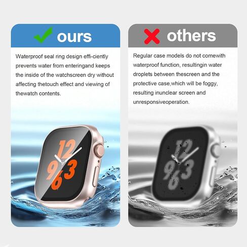 2 في حالة مقاومة للماء لـ Apple Watch Screen Protector 40mm Series 4 5 6 SE/SE 2nd Gen Associory مدمجة في فيلم Glass Film Face و Copper Cover متوافقة in Kuwait