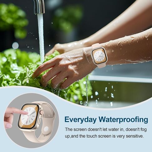 2 in 1 Waterproof Case for Apple Watch Screen Protector 40mm Series 4 5 6 SE/SE 2nd Gen Accessories Built-in Tempered Glass Film Face Protective & PC Bumper Cover Compatible iWatch 40mm in Saudi Arabia