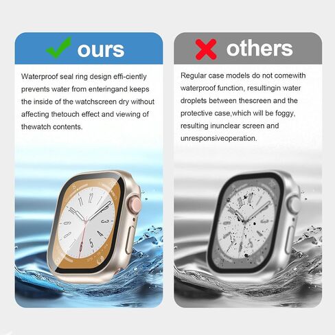 2 in 1 Waterproof Case for Apple Watch Screen Protector 40mm Series 4 5 6 SE/SE 2nd Gen Accessories Built-in Tempered Glass Film Face Protective & PC Bumper Cover Compatible iWatch 40mm in Saudi Arabia