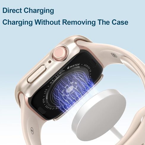 2 in 1 Waterproof Case for Apple Watch Screen Protector 40mm Series 4 5 6 SE/SE 2nd Gen Accessories Built-in Tempered Glass Film Face Protective & PC Bumper Cover Compatible iWatch 40mm in Saudi Arabia