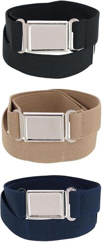CTM® Kids' Adjustable Elastic Belt with Magnetic Buckle (Pack of 3 Colors) in Saudi Arabia