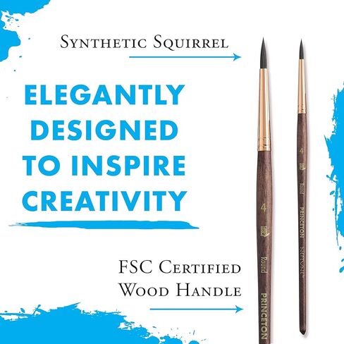 Princeton Artist Brush Neptune, Brushes for Watercolor Series 4750, Round Synthetic Squirrel, Size 6 in Saudi Arabia