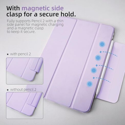 حافظة MYGROO لجهاز iPad Air الجيل الخامس 2022، حافظة Air الجيل الرابع، غطاء ذكي ثلاثي الطي مع غطاء شفاف، نوم واستيقاظ تلقائي، رفيع وخفيف الوزن، أزرق ضبابي in Kuwait