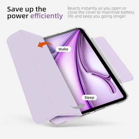 حافظة MYGROO لجهاز iPad Air الجيل الخامس 2022، حافظة Air الجيل الرابع، غطاء ذكي ثلاثي الطي مع غطاء شفاف، نوم واستيقاظ تلقائي، رفيع وخفيف الوزن، أزرق ضبابي in Kuwait