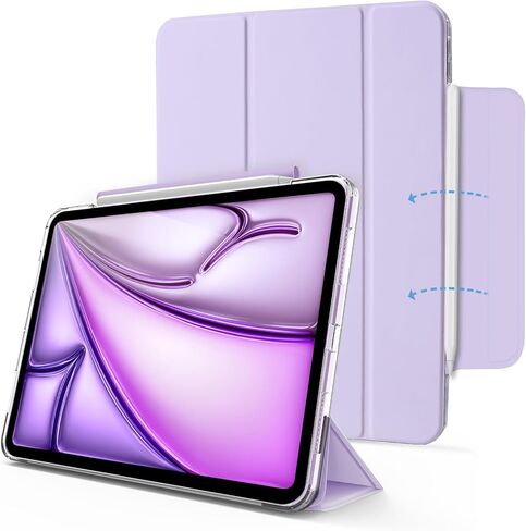 حافظة MYGROO لجهاز iPad Air الجيل الخامس 2022، حافظة Air الجيل الرابع، غطاء ذكي ثلاثي الطي مع غطاء شفاف، نوم واستيقاظ تلقائي، رفيع وخفيف الوزن، أزرق ضبابي in Kuwait