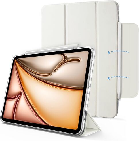MYGROO for iPad Air 5th Generation case 2022, Air 4th Generation case, Tri-fold Smart Cover with Clear Shell,Auto Sleep and Wake,Slim and Lightweight,Misty Blue in Saudi Arabia