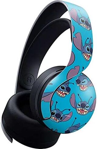 Skinit Decal Gaming Skin Compatible with Pulse 3D Wireless Headset for PS5 - Officially Licensed Disney Lilo and Stitch Face Expression Pattern Design in Kuwait