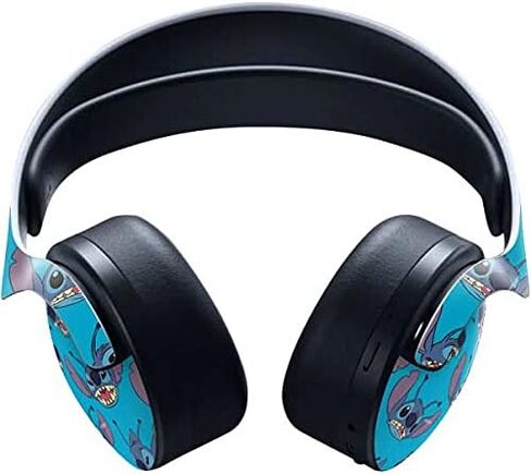 Skinit Decal Gaming Skin Compatible with Pulse 3D Wireless Headset for PS5 - Officially Licensed Disney Lilo and Stitch Face Expression Pattern Design in Kuwait