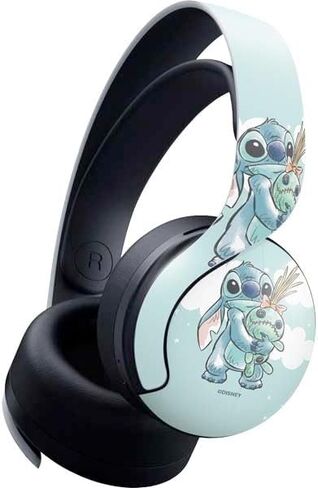 Skinit Decal Gaming Skin Compatible with Pulse 3D Wireless Headset for PS5 - Officially Licensed Disney Lilo and Stitch Face Expression Pattern Design in Kuwait
