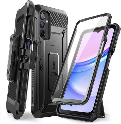 Supcase for Samsung Galaxy A16 Case with Screen Protector (Unicorn Beetle Pro) ، [Stand-in Stand & Belt-Clip] [حماية من الدرجة العسكرية] قضية الهاتف الثقيلة في الجودة العسكرية لجالاكسي A16 (2024) (أسود) in Kuwait